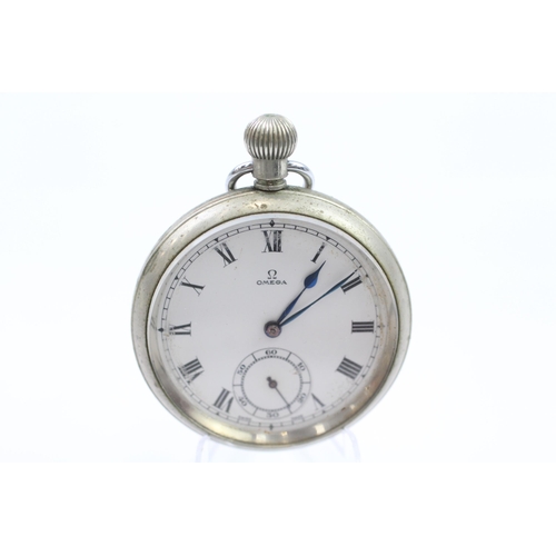 429 - OMEGA Gents Vintage Open Face Railway Style POCKET WATCH Hand-wind WORKING