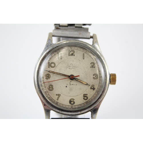 435 - SMITHS DE LUXE Gents Vintage Military Style WRISTWATCH Hand-wind WORKING