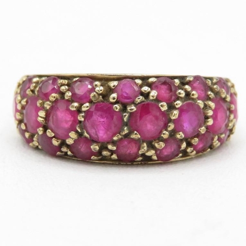 153 - 9ct gold ruby vintage ring (2.7g) Size  K