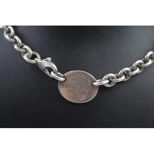 158 - Silver necklace with tag by designer Tiffany & Co