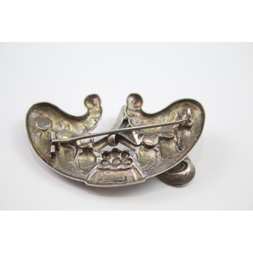 160 - Silver Art Nouveau brooch