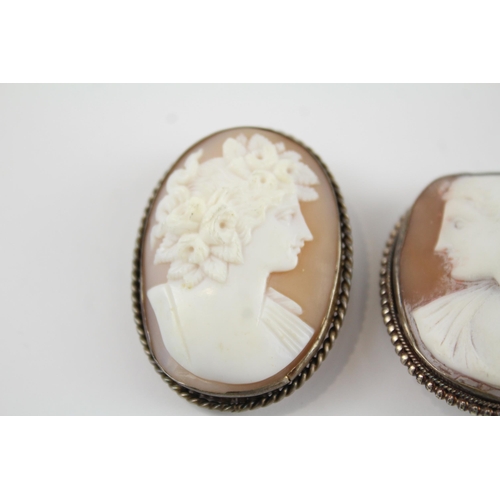 164 - Two antique shell cameo brooches