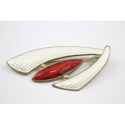 201 - Silver enamel brooch by Askel Holmsen