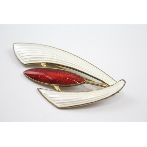 201 - Silver enamel brooch by Askel Holmsen