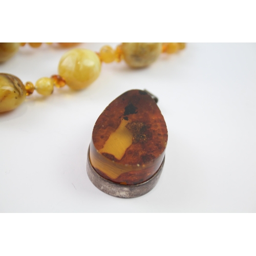 214 - A collection of silver Amber jewellery including Butterscotch