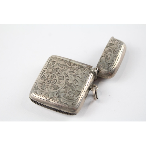 227 - Antique Hallmarked 1911 Birmingham STERLING SILVER Vesta Case 28g