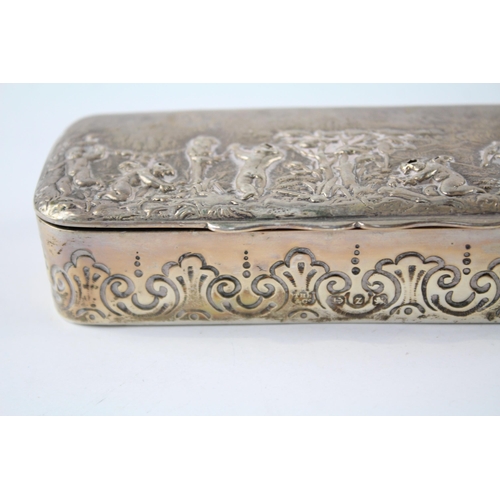 246 - Antique Hallmarked 1899 Birmingham STERLING SILVER Cherub Trinket Box 87g