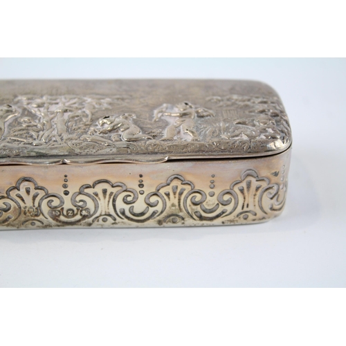 246 - Antique Hallmarked 1899 Birmingham STERLING SILVER Cherub Trinket Box 87g