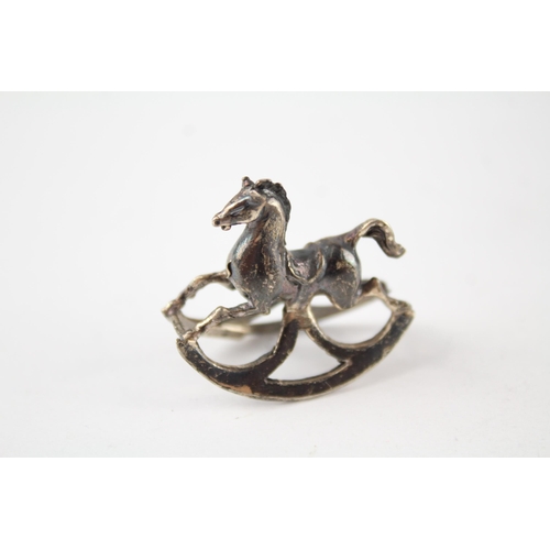 264 - Antique / Vintage Stamped .925 STERLING SILVER Miniature Rocking Horse 10g