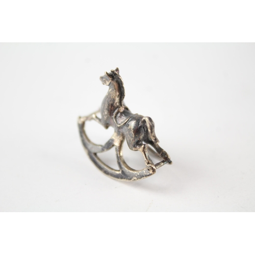 264 - Antique / Vintage Stamped .925 STERLING SILVER Miniature Rocking Horse 10g