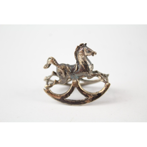 264 - Antique / Vintage Stamped .925 STERLING SILVER Miniature Rocking Horse 10g