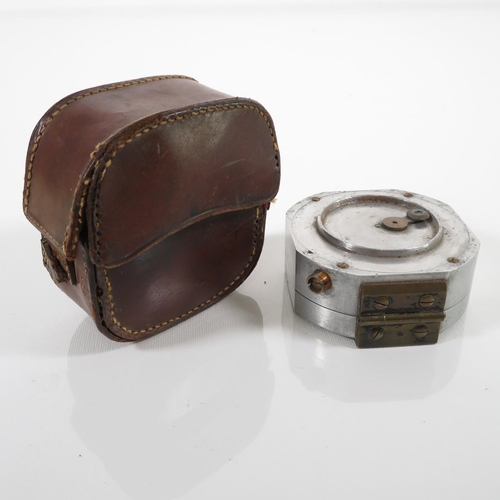 285 - Stanley Military Compass with leather pouch