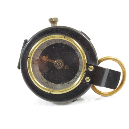 286 - Military 1916/17 Compass with leather carrying pouch with Military Crows Foot