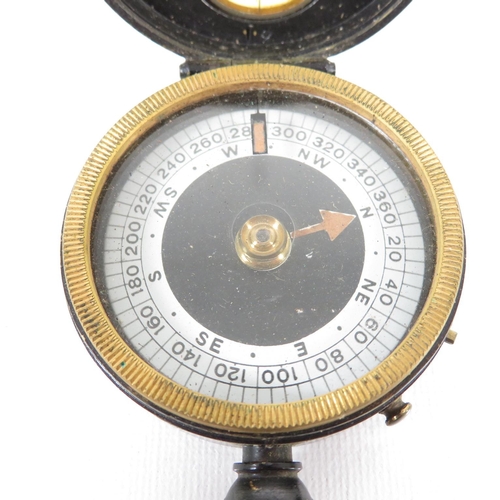 287 - Early Military Compass with leather carrying pouch