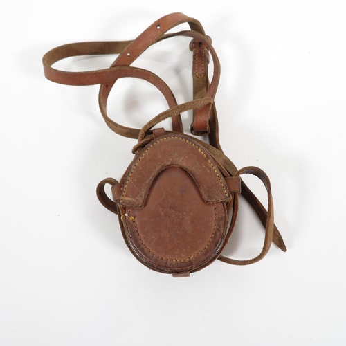 289 - Military compass with leather carrying pouch and straps