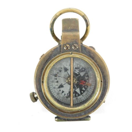 289 - Military compass with leather carrying pouch and straps