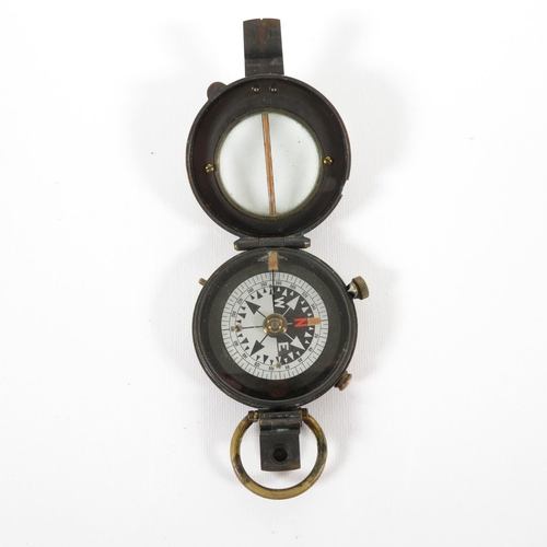 289 - Military compass with leather carrying pouch and straps