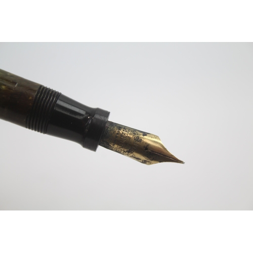 418 - Vintage SHEAFFER Jade Senior Fountain Pen w/ Gold Plate Lifetime Nib WRITING