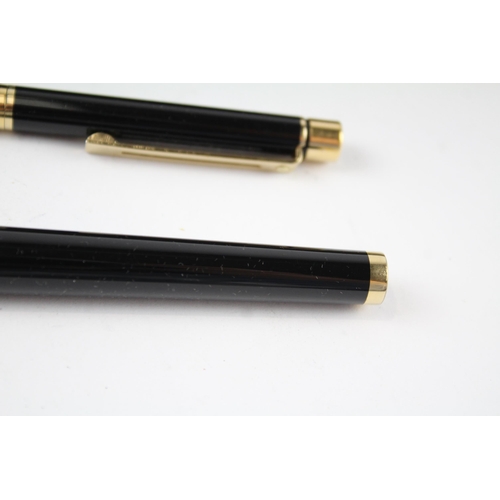 422 - Vintage SHEAFFER Targa Black Lacquer Fountain Pen w/ 14ct Gold Nib, Ballpoint