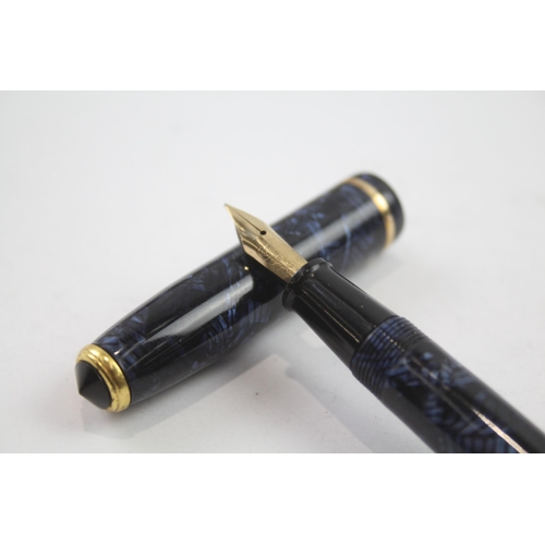 425 - Vintage CONWAY STEWART 28 Navy FOUNTAIN PEN w/ 14ct Nib WRITING Boxed