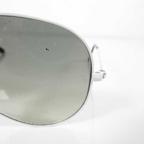 297 - 2x Pairs Ray Ban Sunglasses White frame lens etched RB Silver Frame lens etched BL