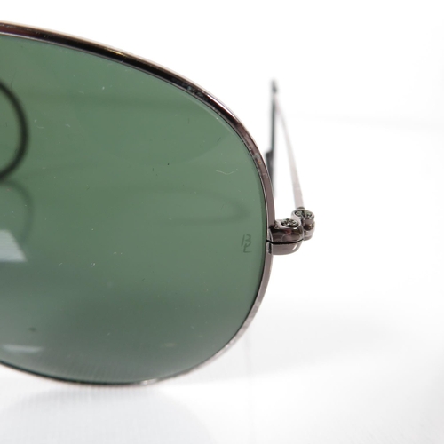 297 - 2x Pairs Ray Ban Sunglasses White frame lens etched RB Silver Frame lens etched BL