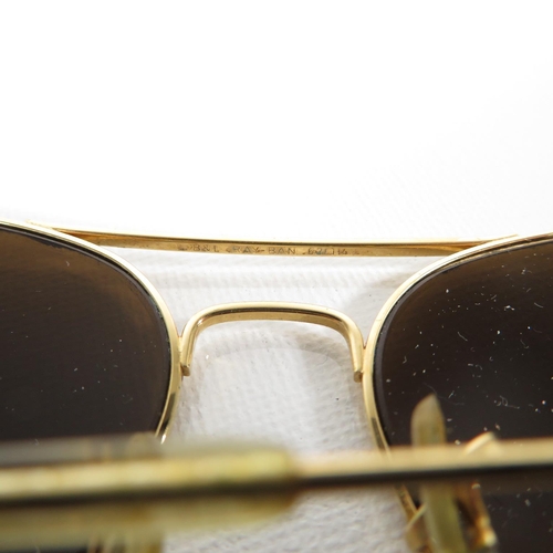 298 - 2x Pairs Ray Ban Sunglasses Gold frame lens etched BL  Gray frames lens etched RB