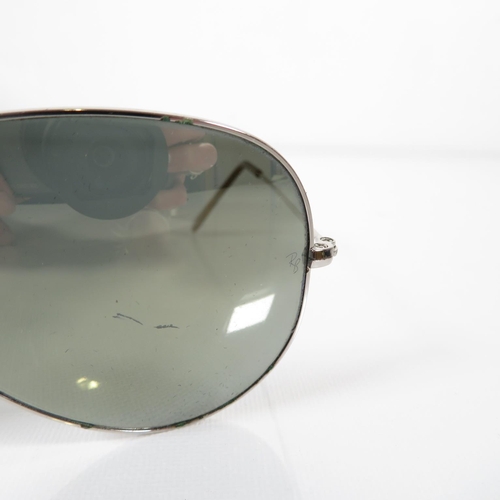 299 - 2x Pairs Ray Ban Sunglasses Silver Frame lens etched RB Black Frame lens etched BL