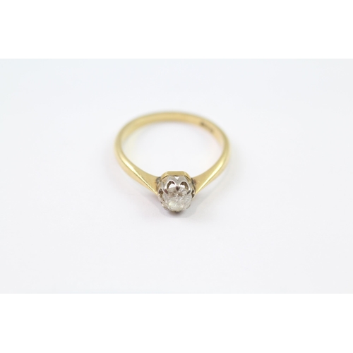 113 - 18ct gold diamond solitaire ring (2.2g) Size  K