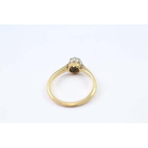 113 - 18ct gold diamond solitaire ring (2.2g) Size  K