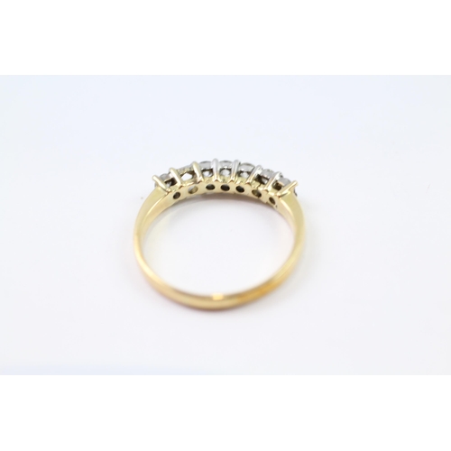 115 - 16ct gold diamond half eternity ring (as seen) (3g) Size  Q