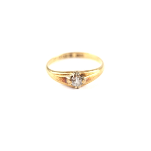 117 - 18ct gold old mine cut diamond ring chester hallmark (2.5g) Size  M