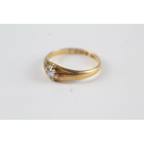 117 - 18ct gold old mine cut diamond ring chester hallmark (2.5g) Size  M