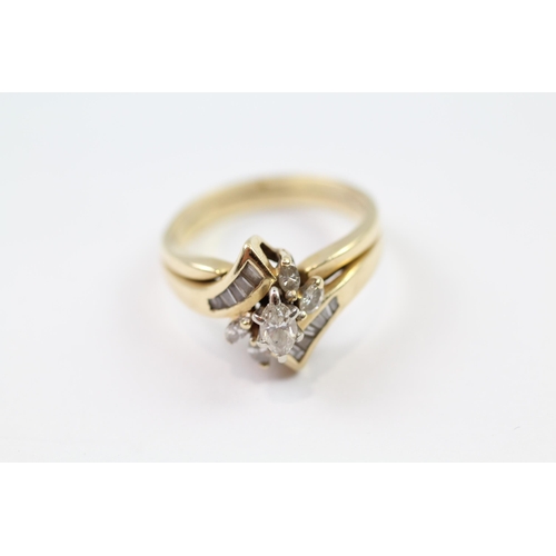 119 - 14ct gold diamond dress ring (4.7g) Size  N