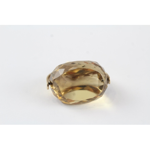 43 - 9ct gold vintage citrine fob (10.1g)