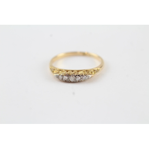 67 - 18ct gold old cut diamond five stone ring (2.1g) Size  L