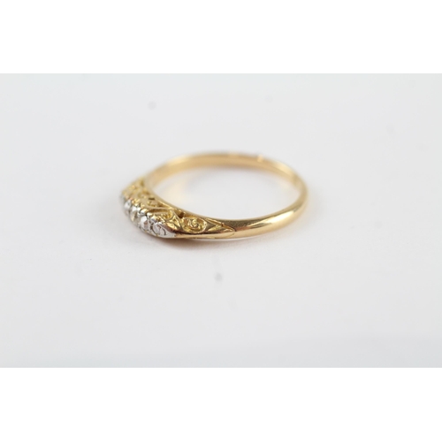 67 - 18ct gold old cut diamond five stone ring (2.1g) Size  L