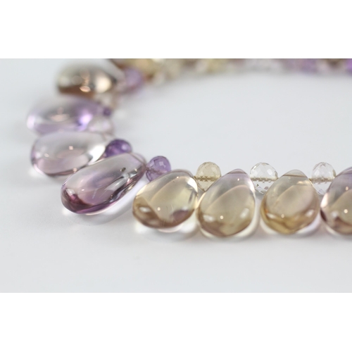 85 - 6ct gold ametrine bead necklace (31.6g)