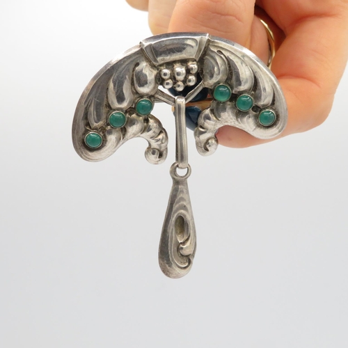 160 - Silver Art Nouveau brooch