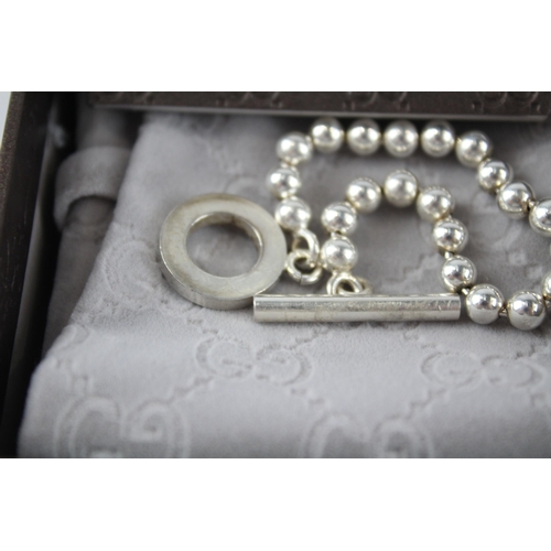 166 - Silver bracelet by designer Gucci in original box (15g)