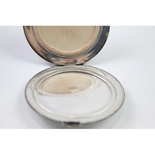 335 - Vintage Hallmarked 1937 Birmingham Sterling Silver Ladies Vanity Compact (84g)