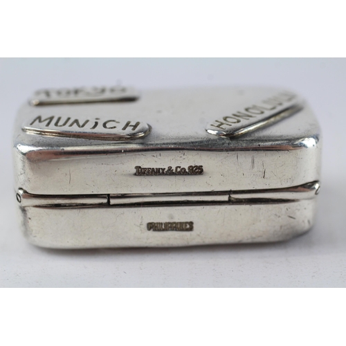 337 - TIFFANY & CO. Stamped .925 Sterling Silver Novelty Suitcase Pill Box (38g)