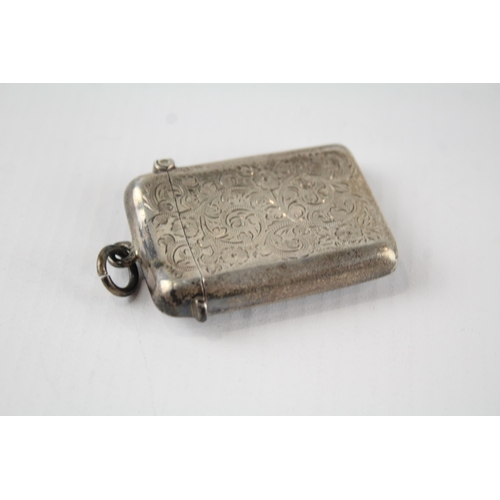 347 - Antique Victorian 1899 Birmingham Sterling Silver Vesta / Match Case (27g)