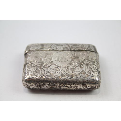 348 - Antique Victorian 1892 Birmingham Sterling Silver Vesta / Match Case (29g)