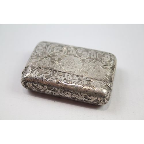 348 - Antique Victorian 1892 Birmingham Sterling Silver Vesta / Match Case (29g)