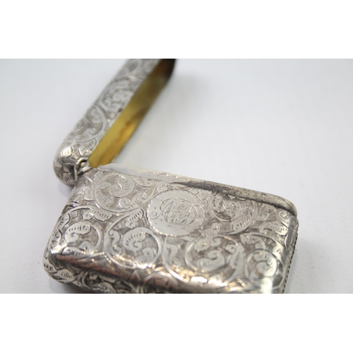 348 - Antique Victorian 1892 Birmingham Sterling Silver Vesta / Match Case (29g)