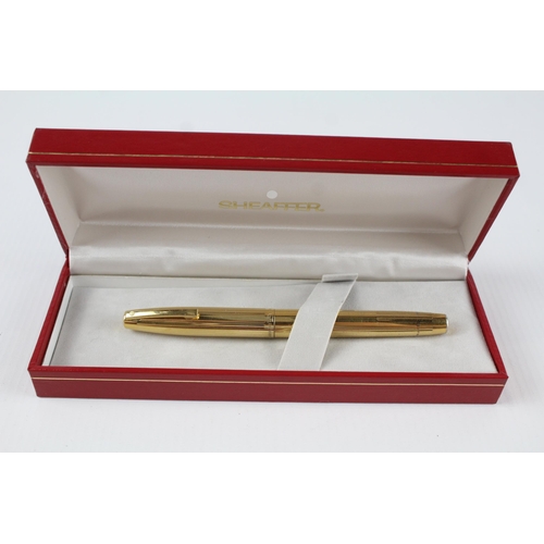 393 - Vintage SHEAFFER Imperial Gold Plated Fountain Pen w/ 14ct Gold Nib WRITING