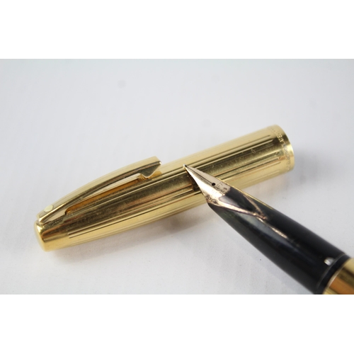 393 - Vintage SHEAFFER Imperial Gold Plated Fountain Pen w/ 14ct Gold Nib WRITING