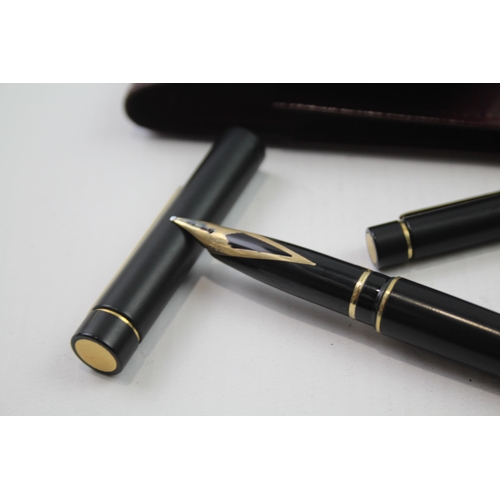 395 - Vintage SHEAFFER Targa Matte Black Fountain Pen w/ 14ct Gold Nib, Felt Pen Etc