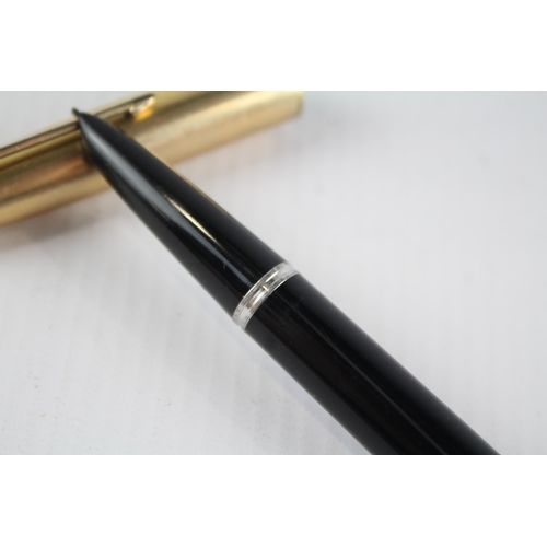 397 - Vintage PARKER 51 Black Fountain Pen w/ Rolled Gold Cap WRITING